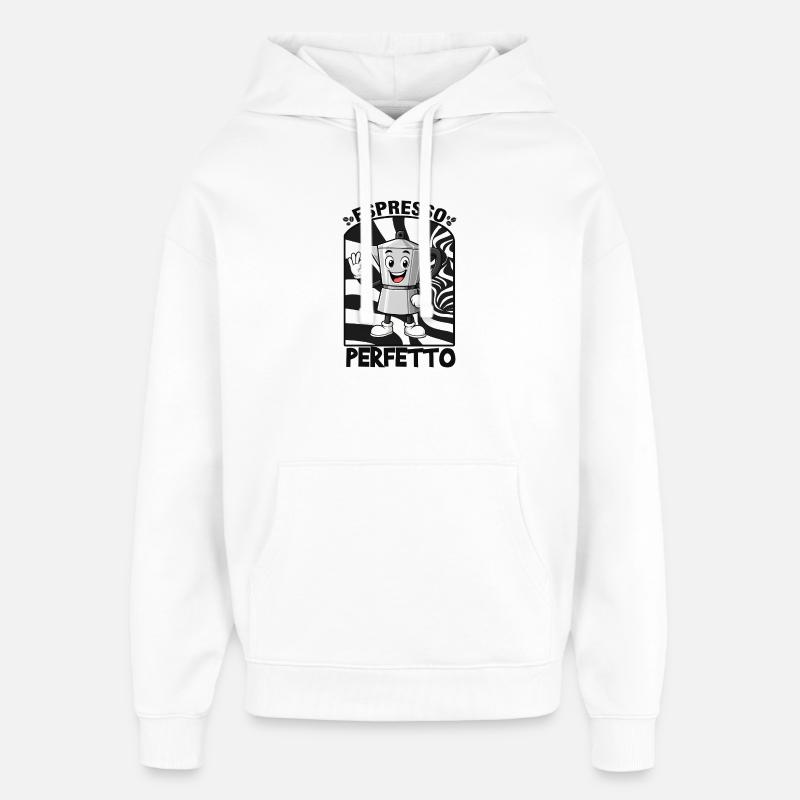 Espresso, café - Sweat à capuche unisexe Stanley/Stella Oversized - blanc