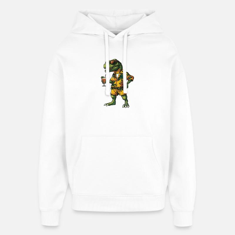 Dinosaur T-Rex Comic Summer - Oversized Unisex Hoodie by Stanley/Stella - white