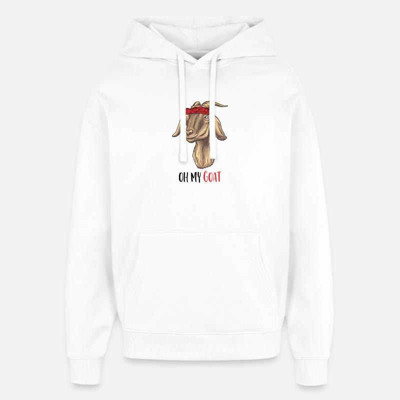 Oh ma chèvre - Oh mon Dieu - Sweat à capuche unisexe Stanley/Stella Oversized - blanc