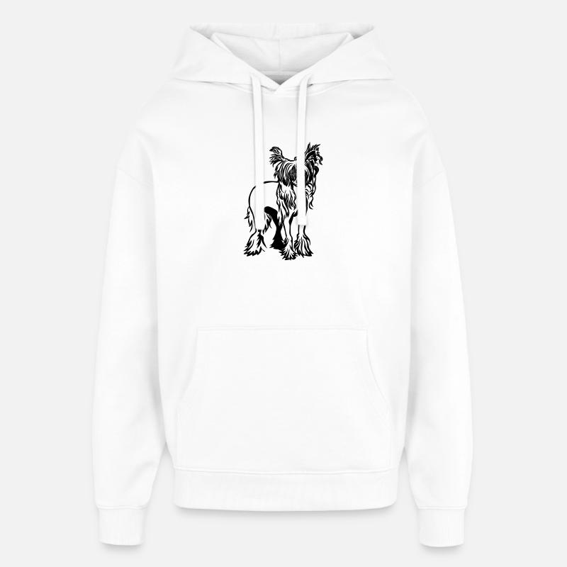 Chien chinois à crête - Sweat à capuche unisexe Stanley/Stella Oversized - blanc
