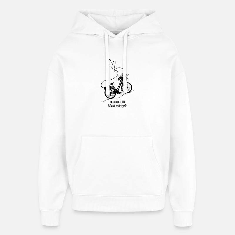 ebike-Vélo-Fleurs-Cœur - Sweat à capuche unisexe Stanley/Stella Oversized - blanc