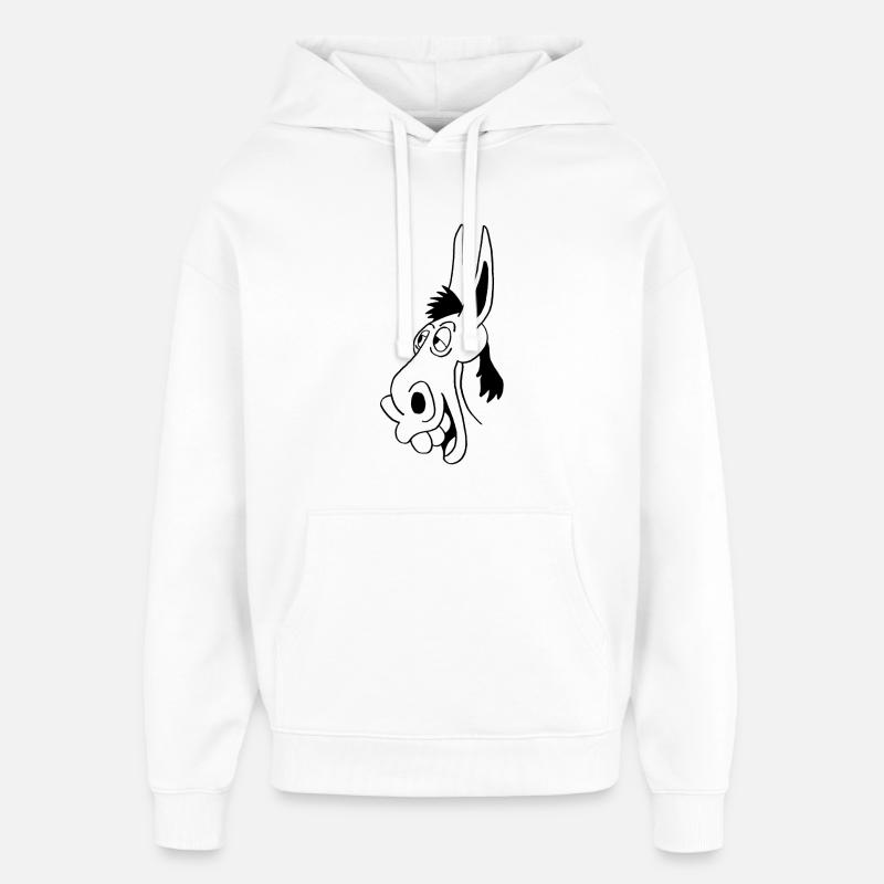 âne noir - Sweat à capuche unisexe Stanley/Stella Oversized - blanc