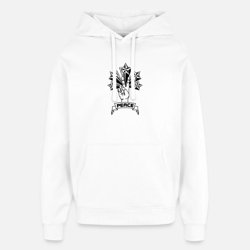 Paix avec les étoiles - Sweat à capuche unisexe Stanley/Stella Oversized - blanc