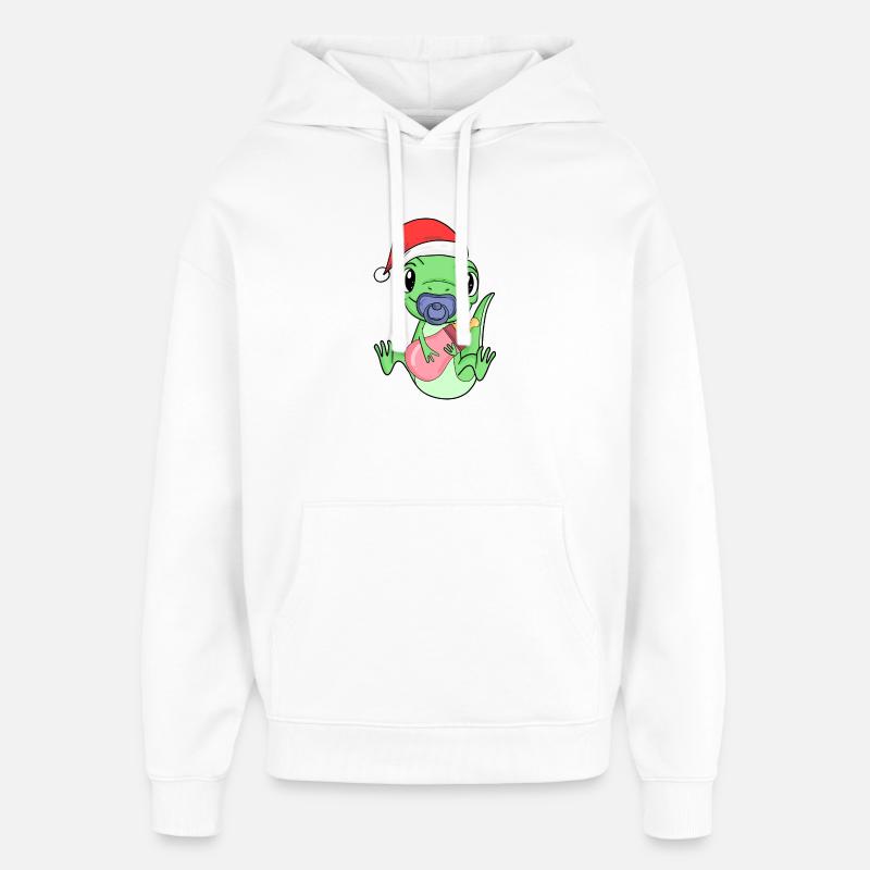 Lézard Bébé Noël - Sweat à capuche unisexe Stanley/Stella Oversized - blanc