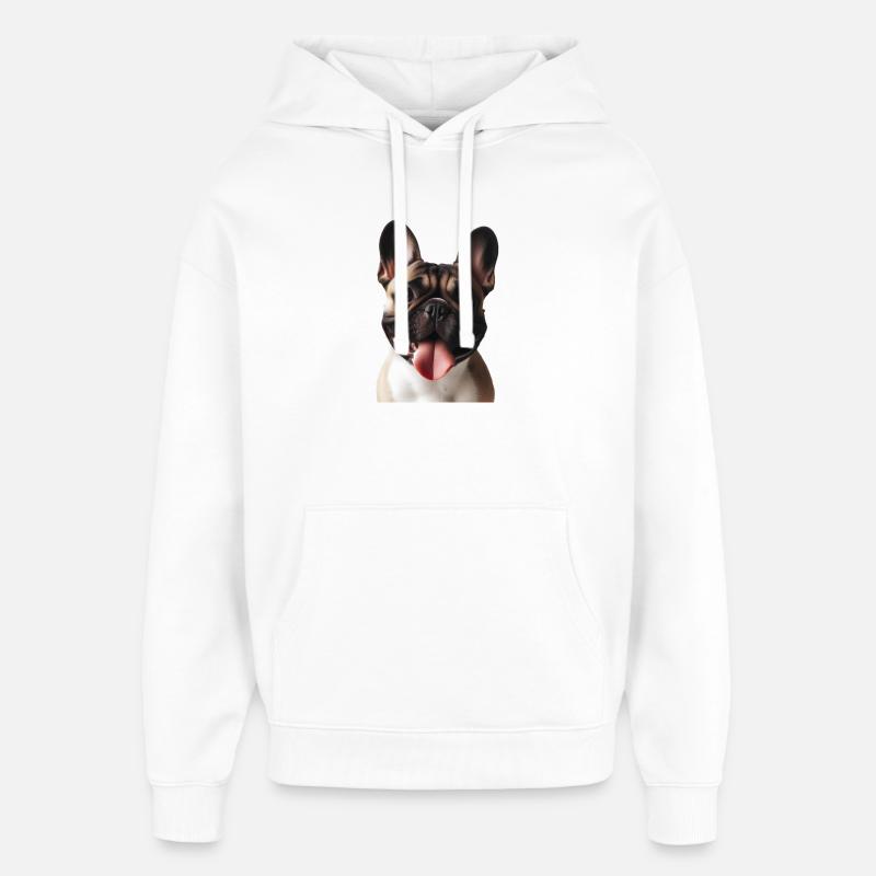Un bouledogue français - Sweat à capuche unisexe Stanley/Stella Oversized - blanc