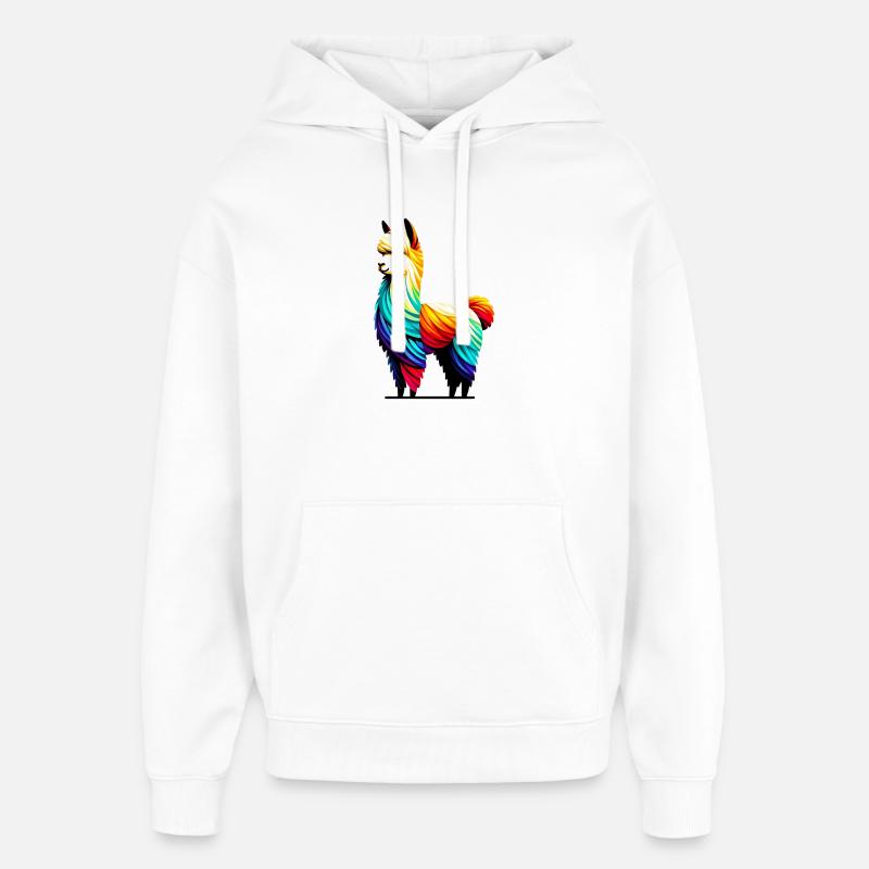 Alpaca - Oversized Unisex Hoodie by Stanley/Stella - white