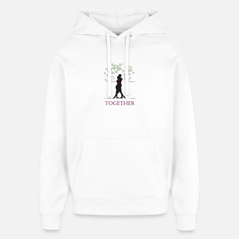 Ensemble noir - Sweat à capuche unisexe Stanley/Stella Oversized - blanc