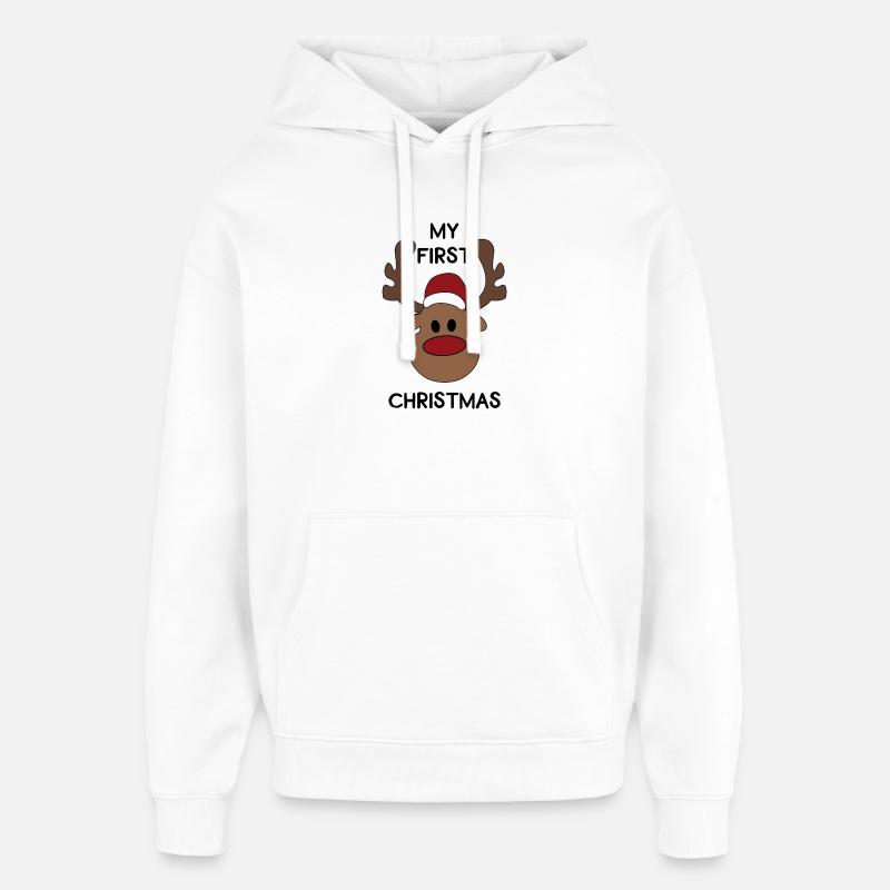 Mon premier Noël - Sweat à capuche unisexe Stanley/Stella Oversized - blanc