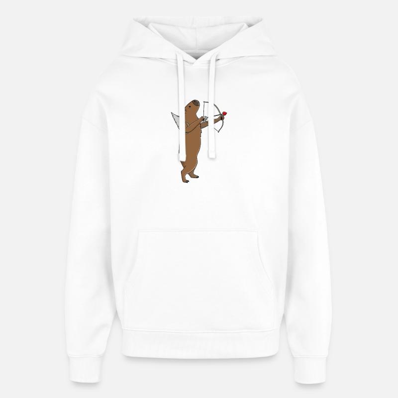 Cupidon Capybara - Sweat à capuche unisexe Stanley/Stella Oversized - blanc