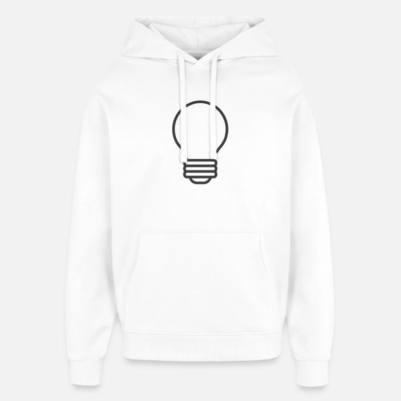 Icône de ligne d’ampoule - Sweat à capuche unisexe Stanley/Stella Oversized - blanc