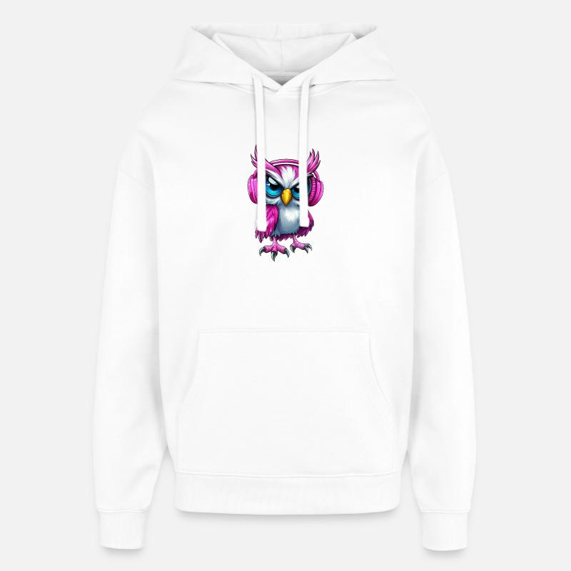 pink rosa lila Eule mit Kopfhörer :) - Oversized Unisex Hoodie von Stanley/Stella - Weiß
