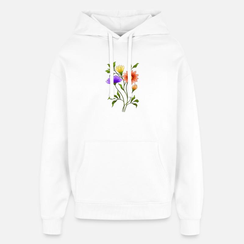 Fleur - Sweat à capuche unisexe Stanley/Stella Oversized - blanc