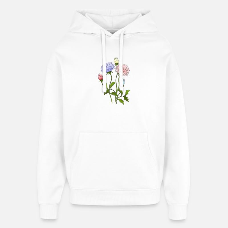 Fleur - Sweat à capuche unisexe Stanley/Stella Oversized - blanc