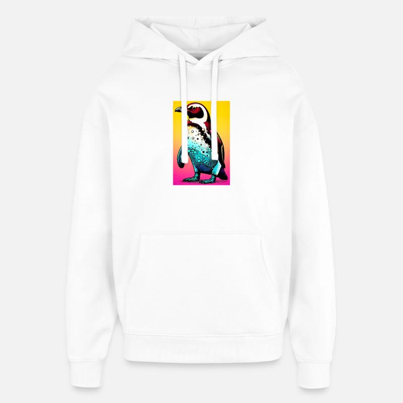 Pinguin - Oversized Unisex Hoodie von Stanley/Stella - Weiß
