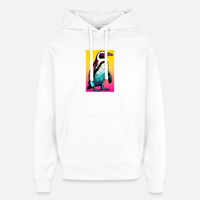 Pinguin - Oversized Unisex Hoodie von Stanley/Stella - Weiß