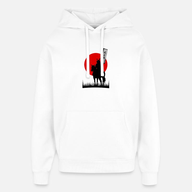 BUSHIDO, CODICE GUERRIERO SAMURAI | 8K SILHOUTTE PULITO - Stanley/Stella Oversized Felpa con cappuccio unisex - bianco
