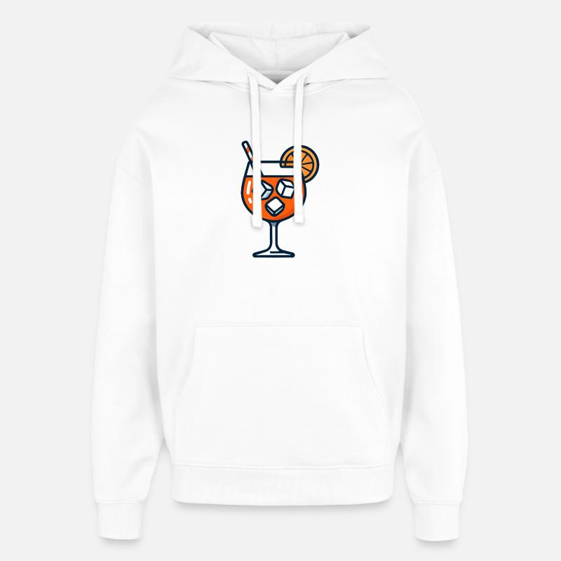 Orange Spritz Glas mit Eis - Oversized Unisex Hoodie von Stanley/Stella - Weiß