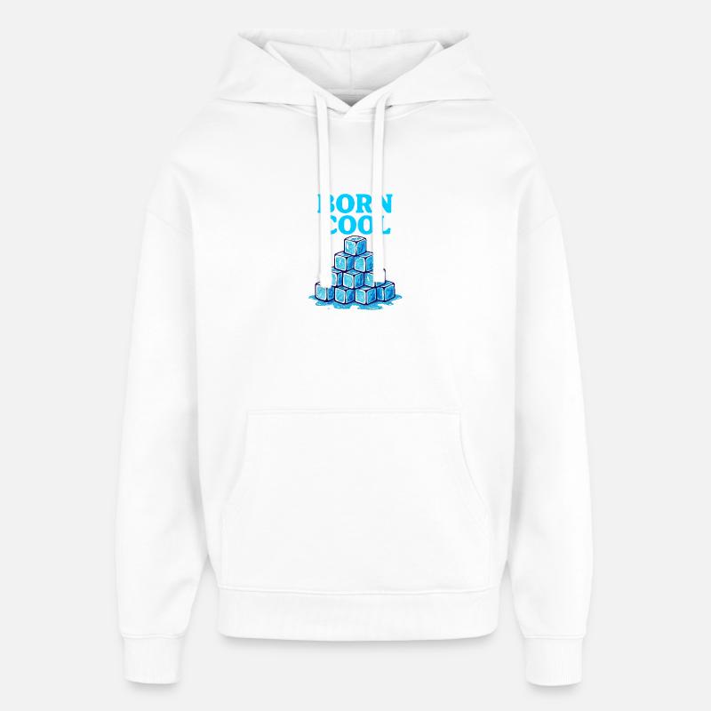 Bloc de glace Pyramide Bleu - Sweat à capuche unisexe Stanley/Stella Oversized - blanc