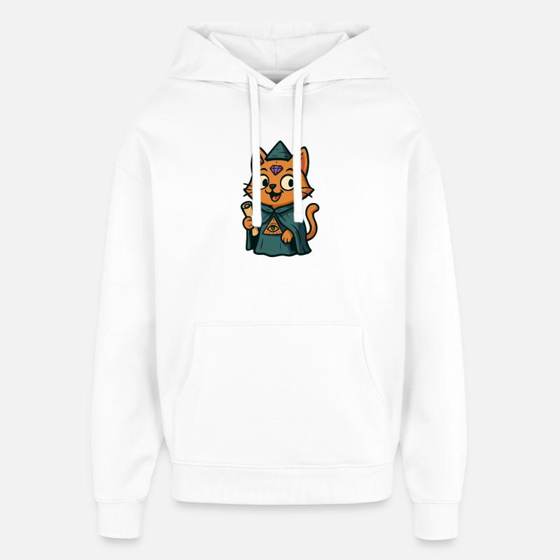 Purrscribe le chat prophète - Sweat à capuche unisexe Stanley/Stella Oversized - blanc