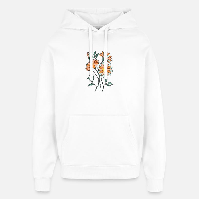 Blumen - Sweat à capuche unisexe Stanley/Stella Oversized - blanc