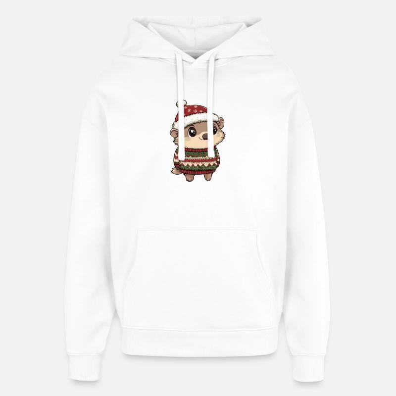 Noël hérisson - Sweat à capuche unisexe Stanley/Stella Oversized - blanc