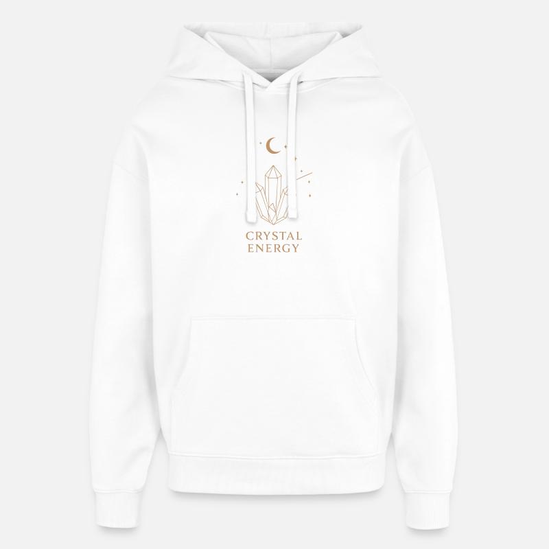 Art de lignes d’énergie cristalline - Sweat à capuche unisexe Stanley/Stella Oversized - blanc