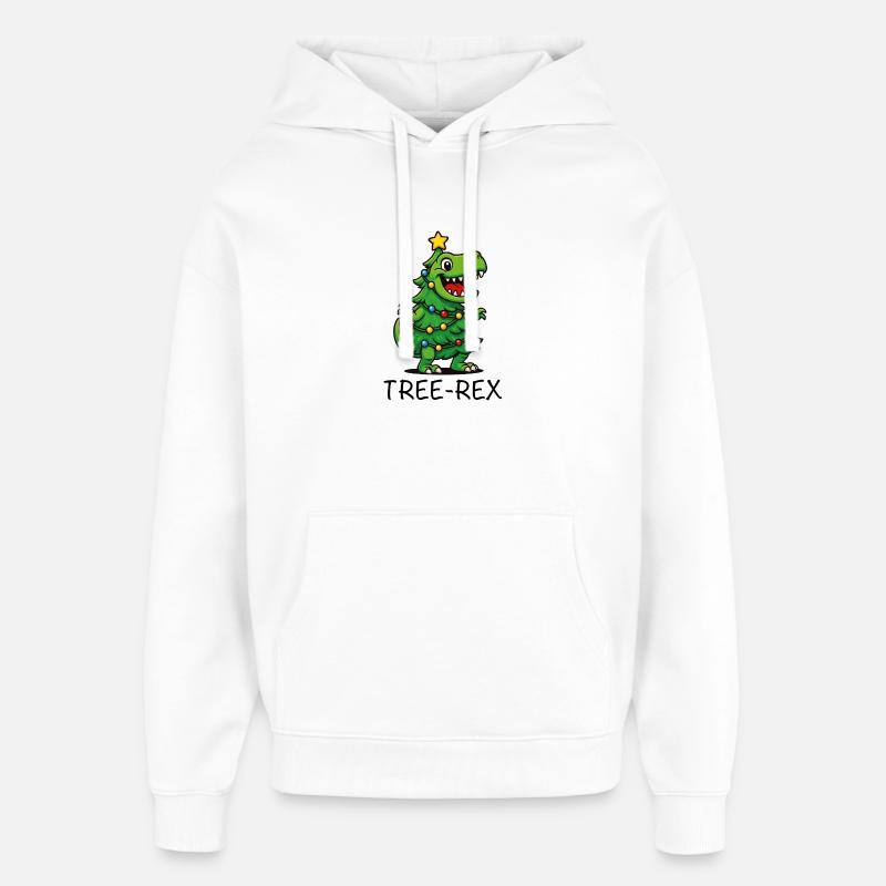 Tree-Rex – Dino de dessins animés mignons - Sweat à capuche unisexe Stanley/Stella Oversized - blanc
