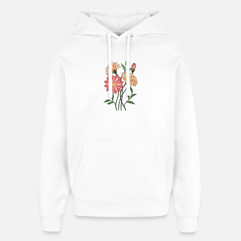 Fleur - Sweat à capuche unisexe Stanley/Stella Oversized - blanc