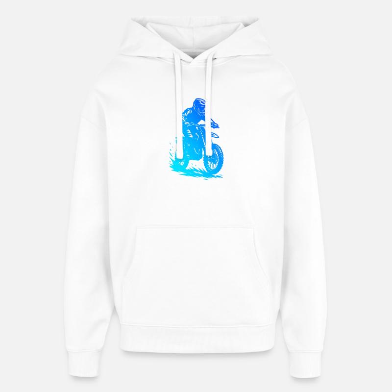 Motif classique du motocross - Sweat à capuche unisexe Stanley/Stella Oversized - blanc