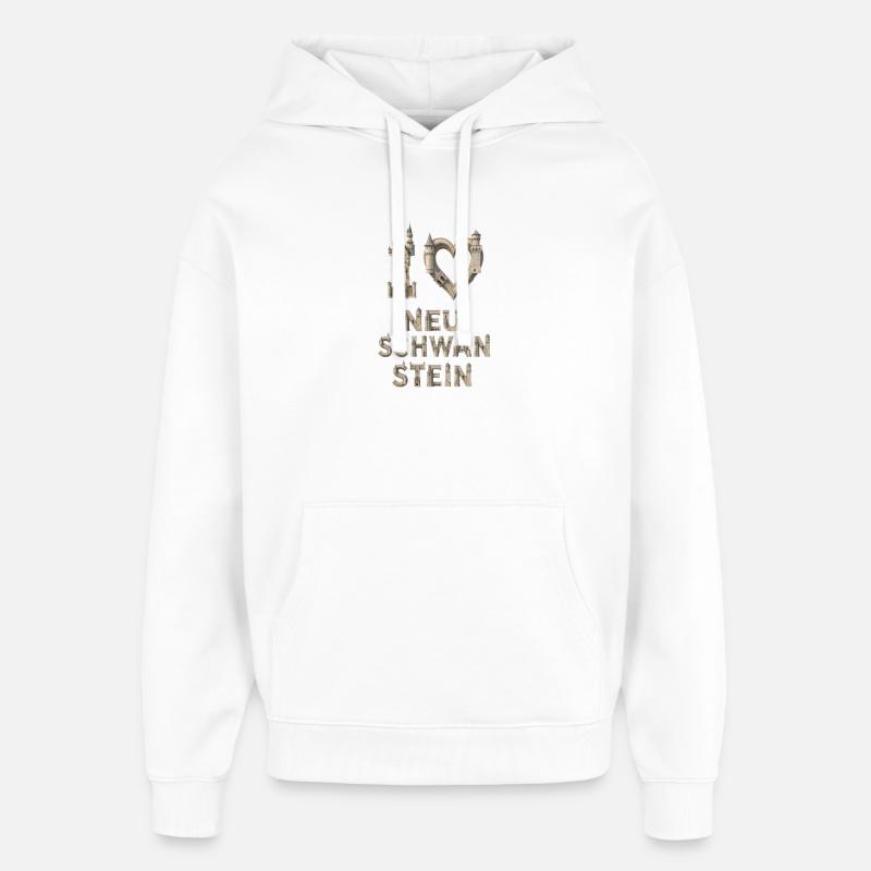 J’adore Neuschwanstein – Architecture de château - Sweat à capuche unisexe Stanley/Stella Oversized - blanc