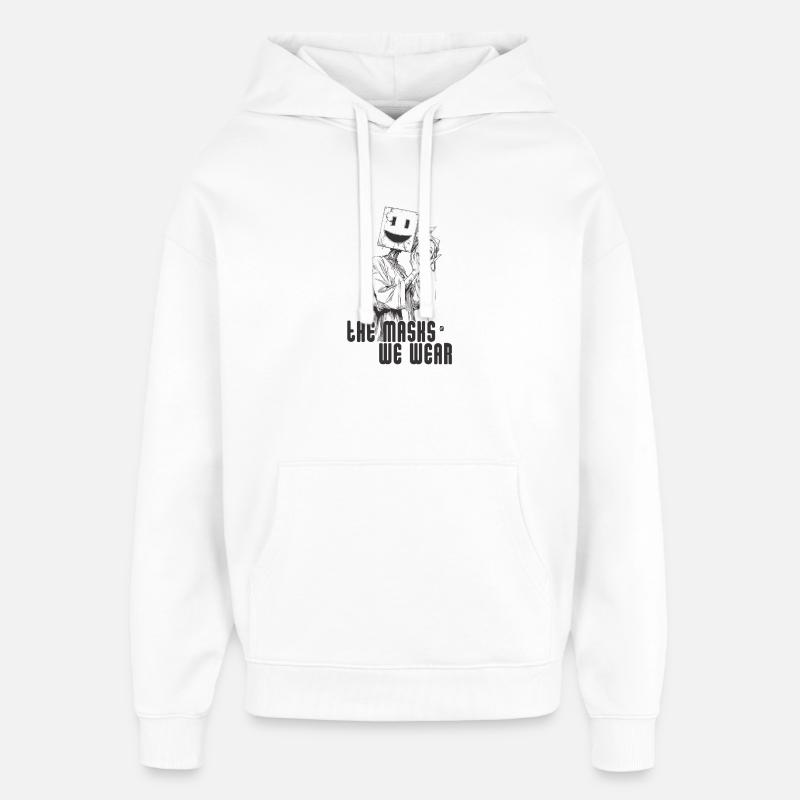 Les masques que nous portons - Sweat à capuche unisexe Stanley/Stella Oversized - blanc