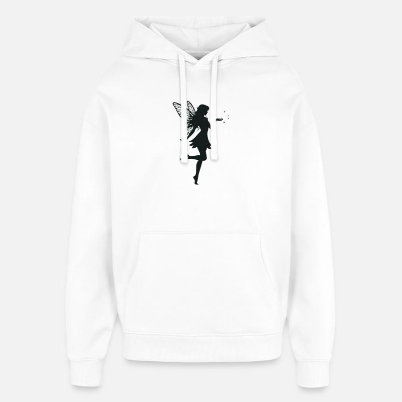 Silhouette de Fée - Sweat à capuche unisexe Stanley/Stella Oversized - blanc