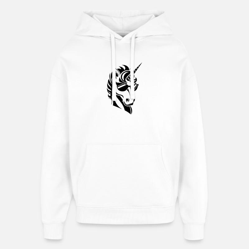 Einhorn mit Sonnenbrille Cool - Oversized Unisex Hoodie von Stanley/Stella - Weiß