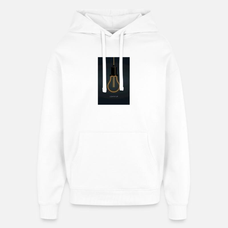 Light It Up – Affiche Ampoule Néon - Sweat à capuche unisexe Stanley/Stella Oversized - blanc