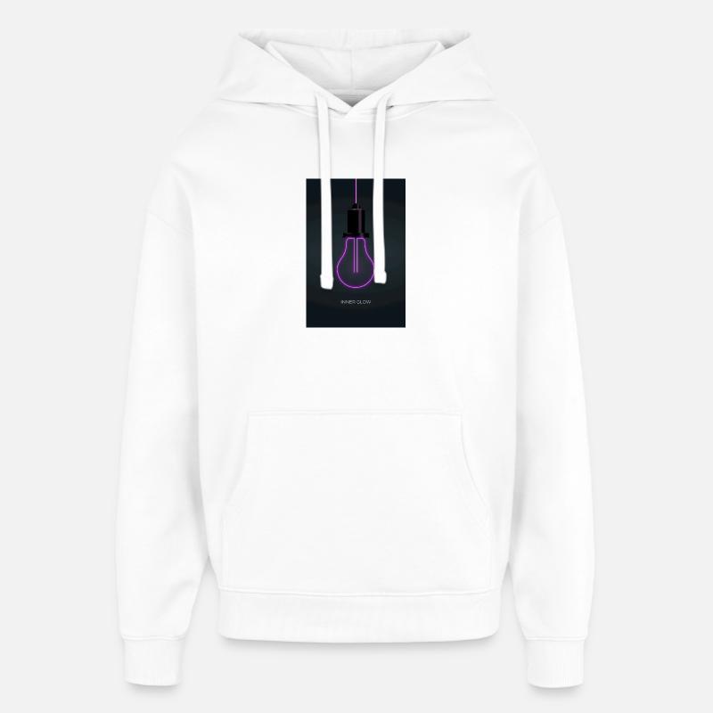 Inner Glow Neon Glühbirne Poster - Oversized Unisex Hoodie von Stanley/Stella - Weiß