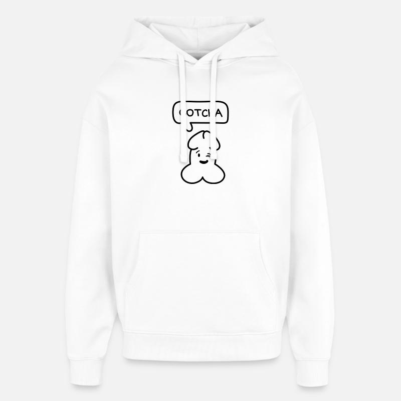 Émoticon drôle Junior 'Attrapé' - Sweat à capuche unisexe Stanley/Stella Oversized - blanc