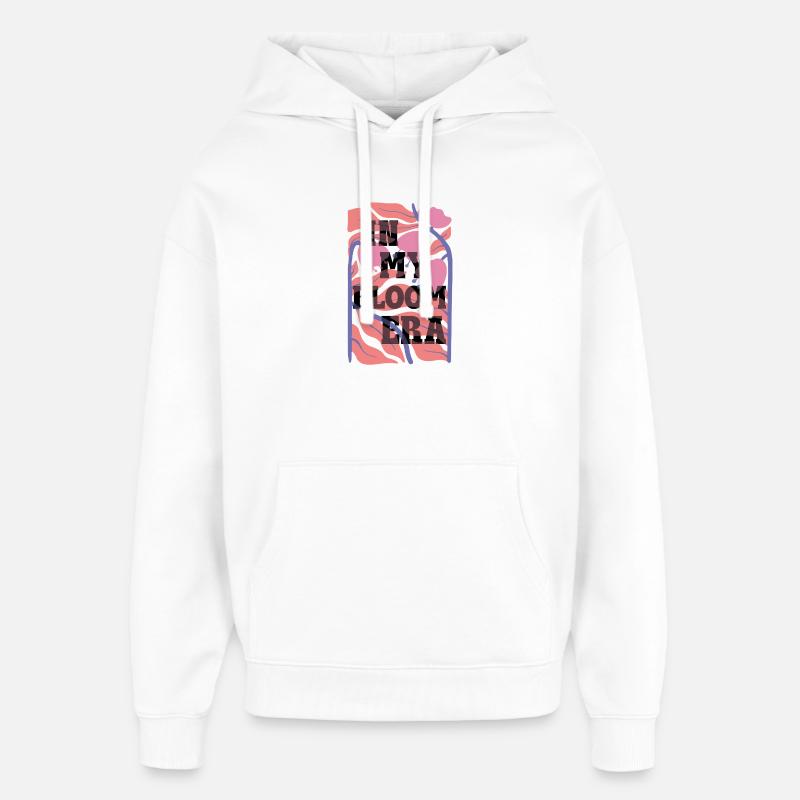 Bloom Nebula Florale Textkunst - Oversized Unisex Hoodie von Stanley/Stella - Weiß