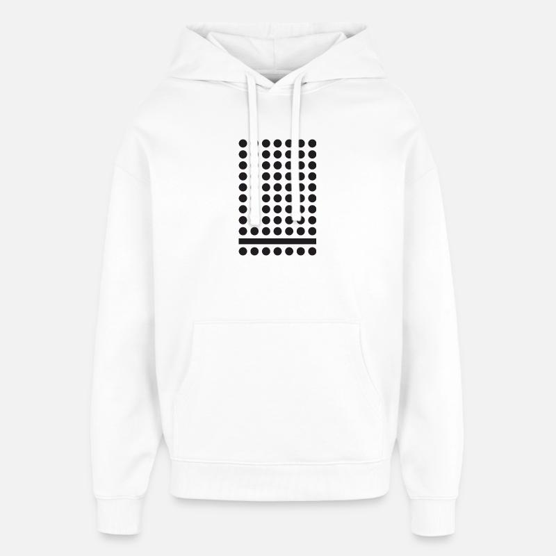 Monochrome Dot Grid Pattern - Oversized Unisex Hoodie by Stanley/Stella - white
