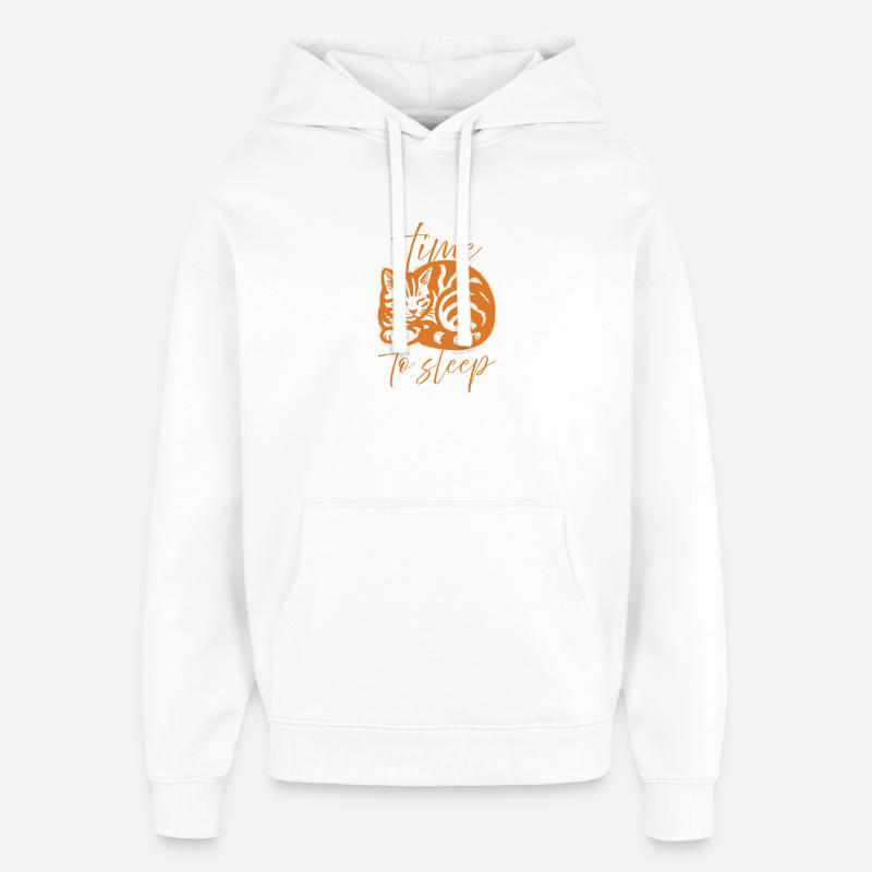 chat endormi - Sweat à capuche unisexe Stanley/Stella Oversized - blanc