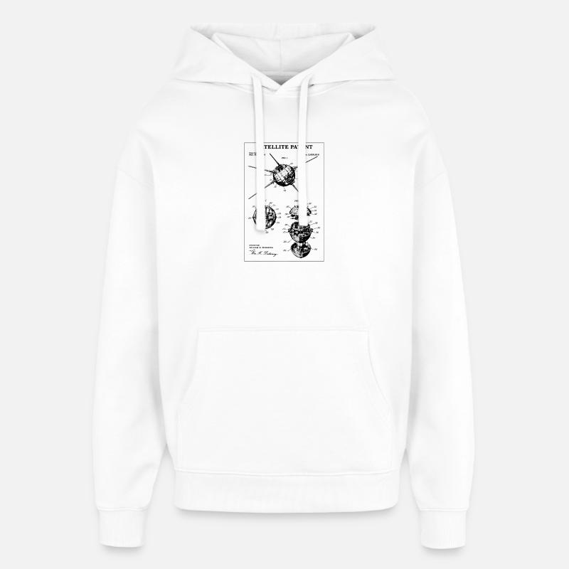 Brevet sur le plan satellite - Sweat à capuche unisexe Stanley/Stella Oversized - blanc
