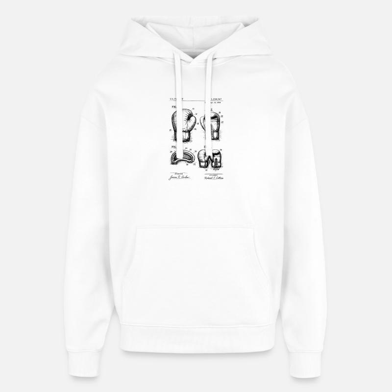 Progetto brevettuale dei guanti da boxe - Stanley/Stella Oversized Felpa con cappuccio unisex - bianco