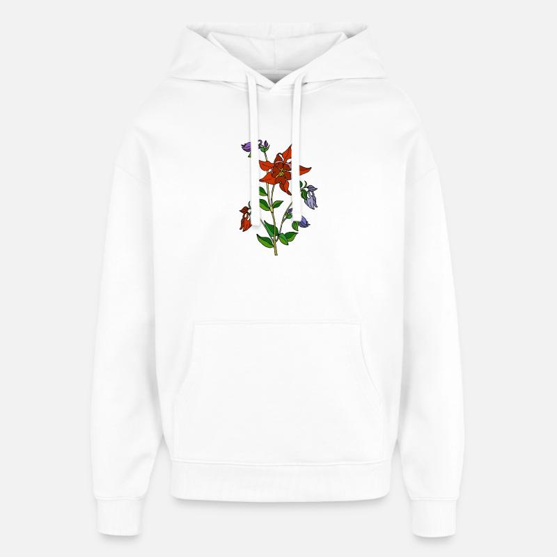 Fleur - Sweat à capuche unisexe Stanley/Stella Oversized - blanc