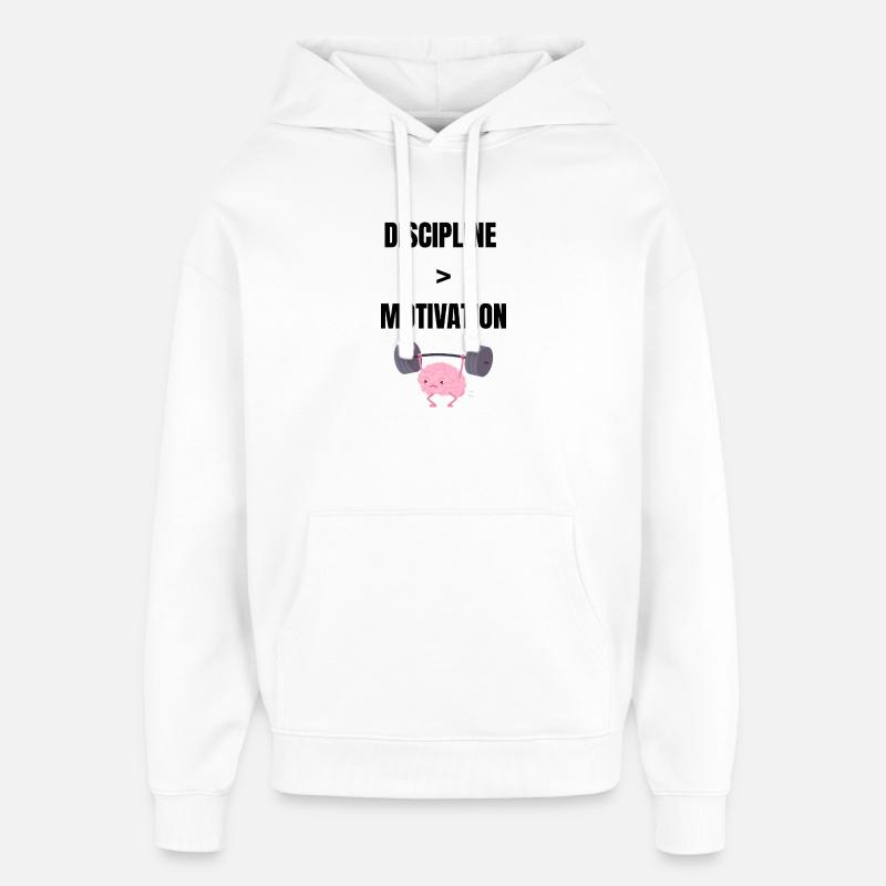 Discipline over motivation - Oversized Unisex Hoodie by Stanley/Stella - white
