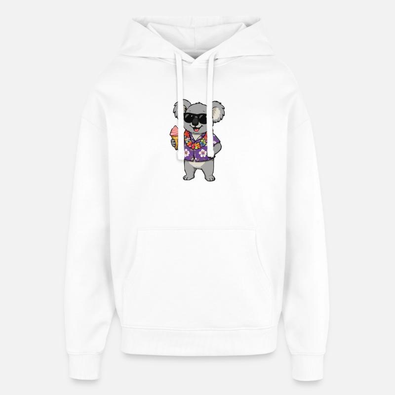 Koala Hawaii Eis - Oversized Unisex Hoodie von Stanley/Stella - Weiß