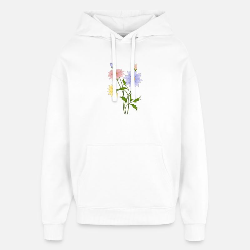 Fleur - Sweat à capuche unisexe Stanley/Stella Oversized - blanc