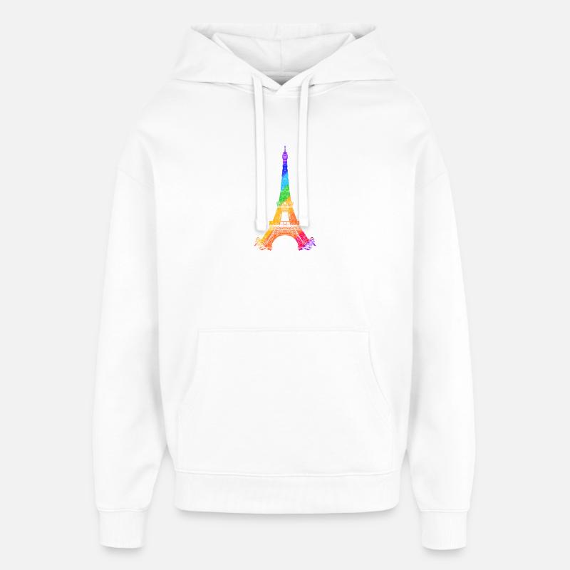 Eiffel Tower - Sweat à capuche unisexe Stanley/Stella Oversized - blanc