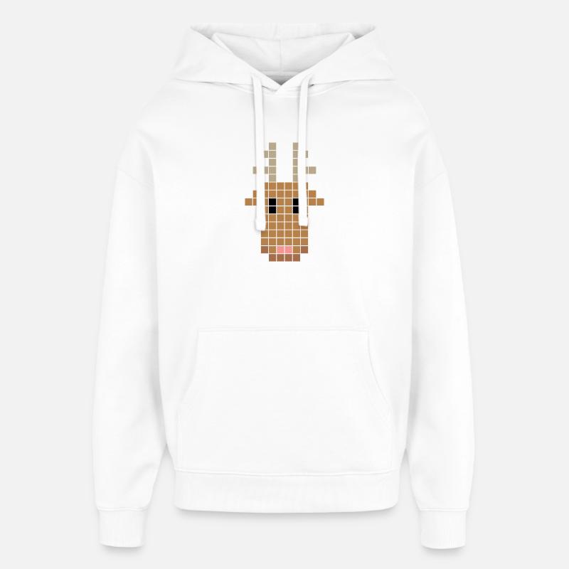 pixel renne - Sweat à capuche unisexe Stanley/Stella Oversized - blanc