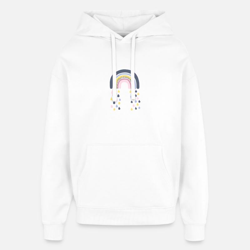 Arc-en-ciel - Sweat à capuche unisexe Stanley/Stella Oversized - blanc