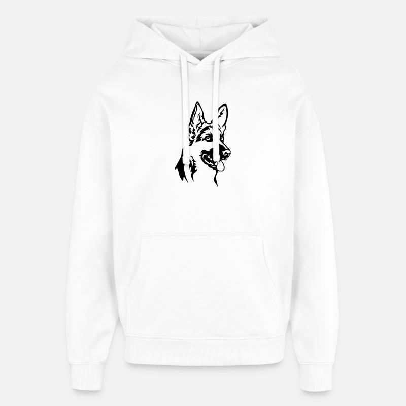 Tête de berger allemand - Sweat à capuche unisexe Stanley/Stella Oversized - blanc