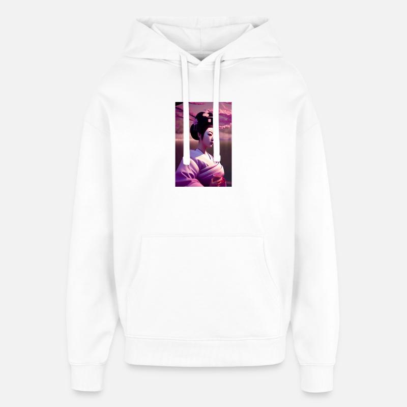 Geisha 1 - Sweat à capuche unisexe Stanley/Stella Oversized - blanc